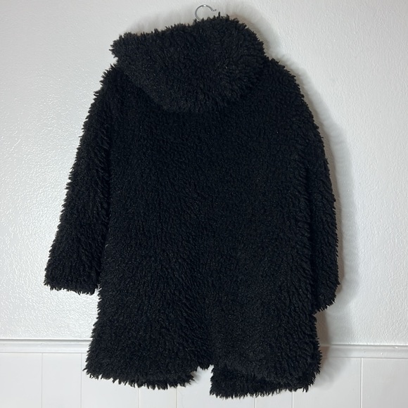 Zara black boho shaggy hooded goth jacket M - Picture 8 of 8